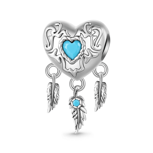 Gnoce Turquoise Vintage Dream Catcher Heart Charm_1