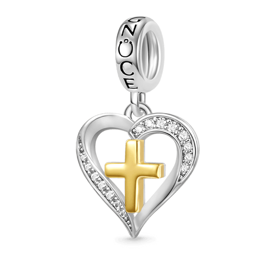 Gnoce Love Heart Cross Pendant Dangle Charm_1