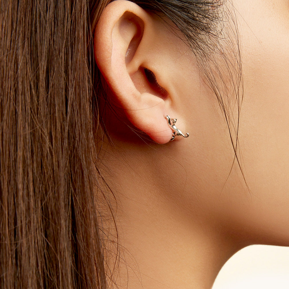 Gnoce Lovely Cat Stud Earrings_3