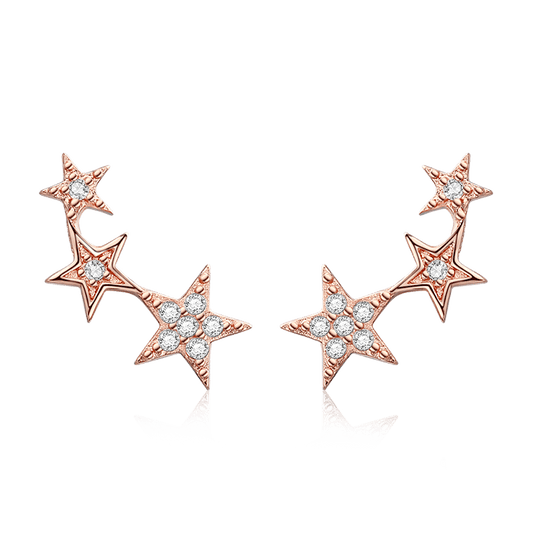 Gnoce 18K Rose Gold Star Stud Earrings_1