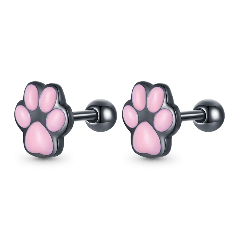 Gnoce Cute Cat Paw Stud Earrings_1