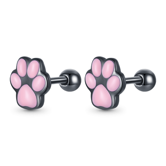Gnoce Cute Cat Paw Stud Earrings_1