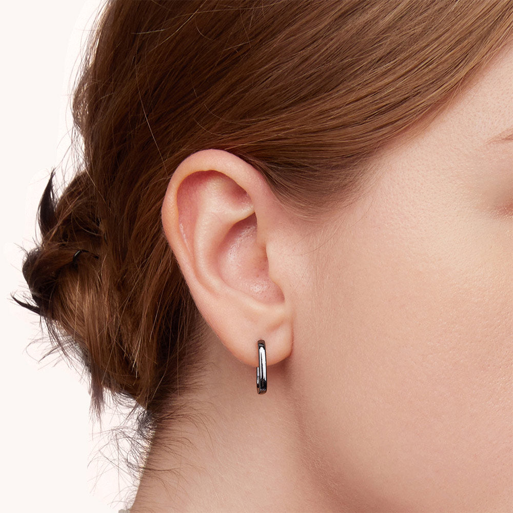 Gnoce Black Elegant French Earrings_4