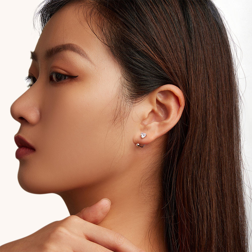 Gnoce Heart-shaped Threaded Earrings with Gemstones_3