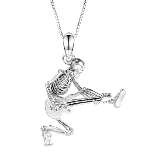 Gnoce Guitar Rock Skull Necklace_1
