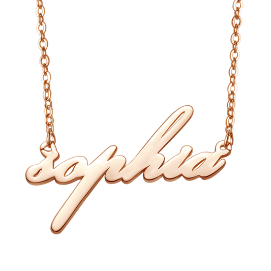 Gnoce "Romantic Lover" Personalized Rose Gold Color Name Necklace -Unquie Birthday Gift for Her "_1