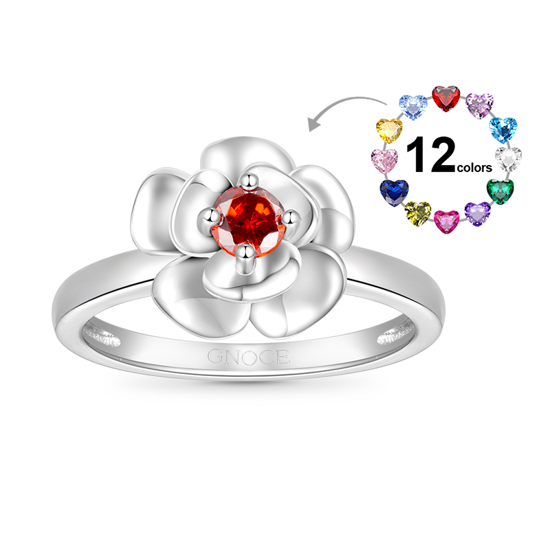 Gnoce Lucky Rose Birthstone Ring_1