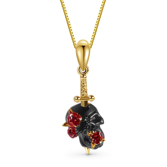 Gnoce Rose Skull Necklace_1