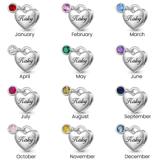 Gnoce Birthstone Engravable Heart Charm_6