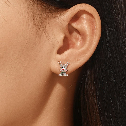 Gnoce Christmas Elk Stud Earrings_5
