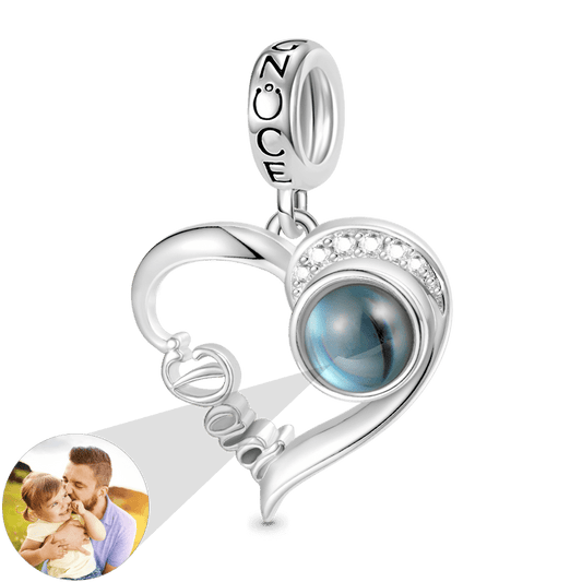 Gnoce Projection Heart Personalized Photo Pendant Dangle Charm_1