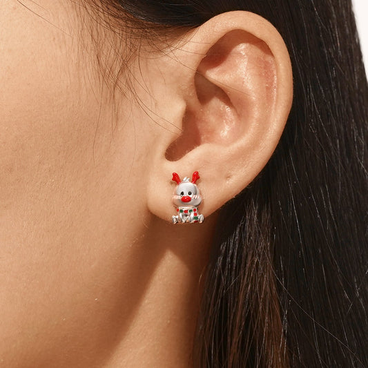 Gnoce Christmas Elk Shaped Stud Earrings_3