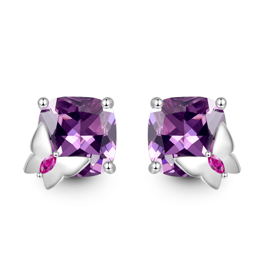 Gnoce Purple Butterfly Stud Earrings_1