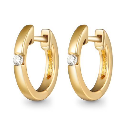 Gnoce Round Set Diamond Stud Earrings_1