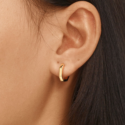 Gnoce Hexagon Geometric Hoop Earrings_5