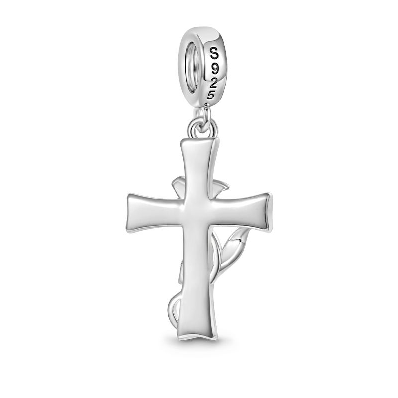 Gnoce Easter Lily Cross Pendant Dangle Charm_2