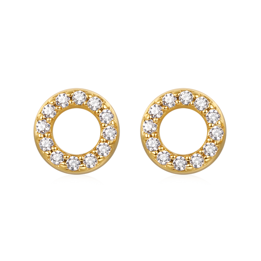 Gnoce Mini Pave Disc Stud Earrings_1