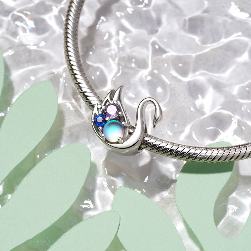 Gnoce MoonStone Swan Charm_2