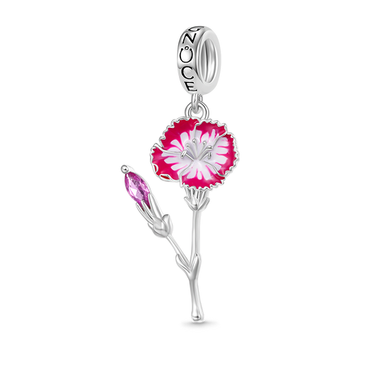 Gnoce Jan.Birthday Flower Carnation Pendant Dangle Charm_1