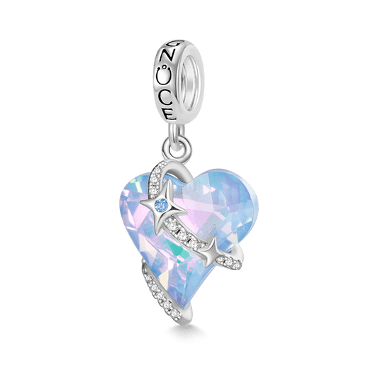 Gnoce Stars Surround Crooked Heart Pendant Dangle Charm_1