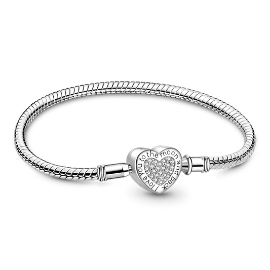 Gnoce “I love you to the moon and back” Love Basic Snake Chain Bracelet_1