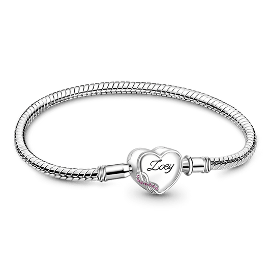 Gnoce Infinite Love Engravable Basic Snake Chain Bracelet_1
