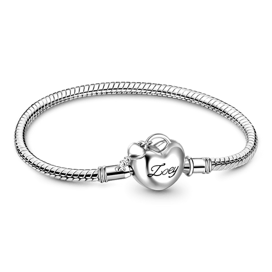 Gnoce Love Key Heart Engravable Basic Snake Chain Bracelet_1
