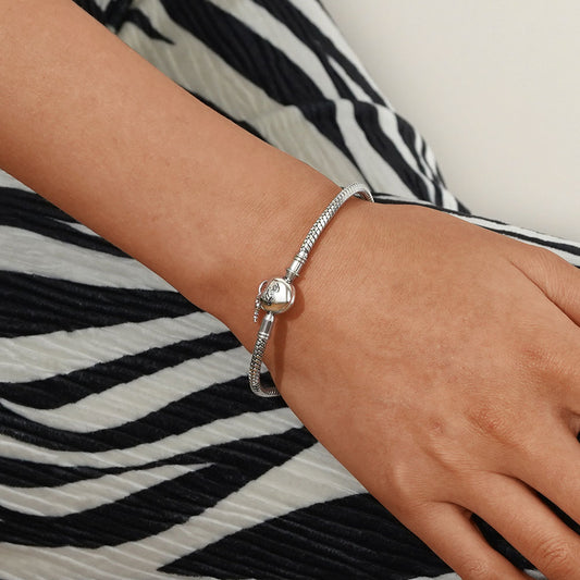 Gnoce Love Key Heart Engravable Basic Snake Chain Bracelet_5