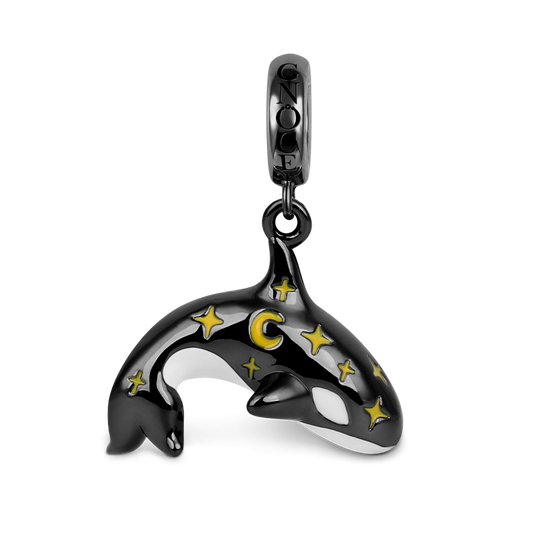Gnoce "Ruler of the Undersea" Star Killer Whale Charm Pendant 925 Sterling Silver_1