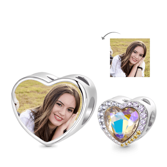 Gnoce Sparkling Personalized Photo Heart Charm_1