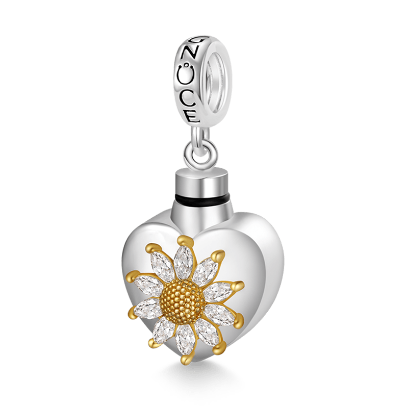 Gnoce "Forever In My Heart" Heart Memorial Urn Ashes Pendant Dangle Charm_2