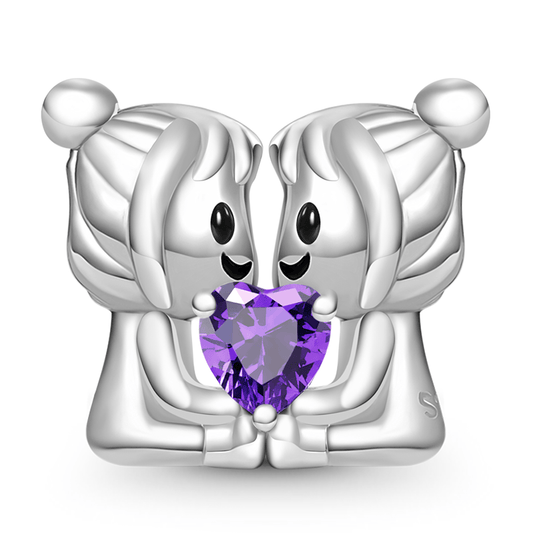 Gnoce Gemini Constellation Embraces Heart Gem Charm_1