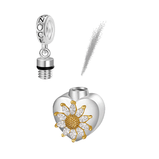 Gnoce "Forever In My Heart" Heart Memorial Urn Ashes Pendant Dangle Charm_1