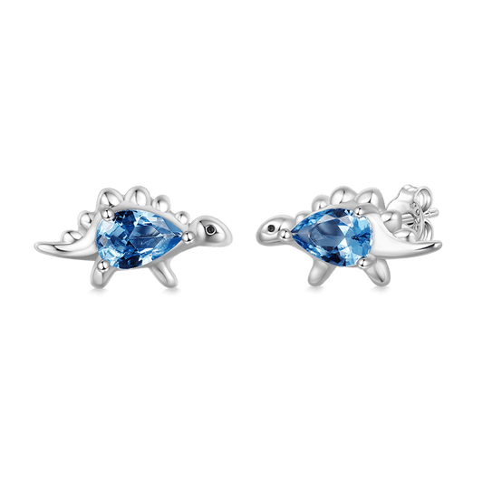 Gnoce Sparkling Stegosaurus Stud Earrings_1
