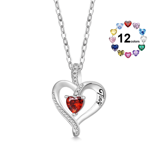 Gnoce Birthstone Heart Personalized Necklace_1