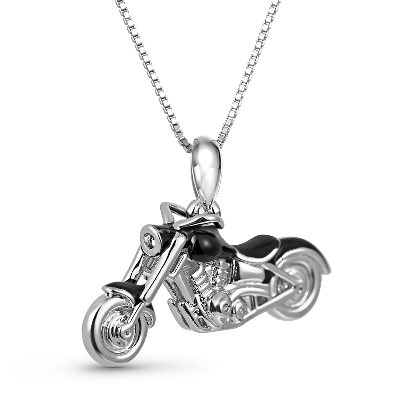 Gnoce Cool Black Motorcycle Necklace_2