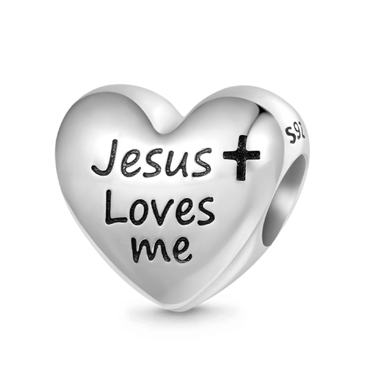 Gnoce Jesus Loves Me Religious Heart Charm_1