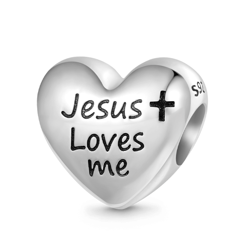 Gnoce Jesus Loves Me Religious Heart Charm_1