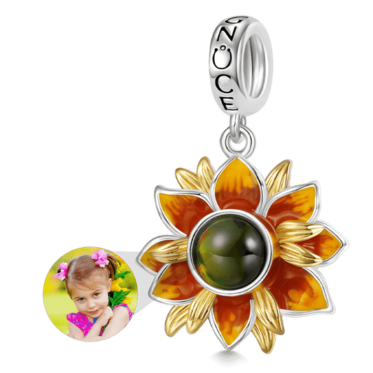 Gnoce Projection Sunflower Personalized Photo Pendant Dangle Charm_1