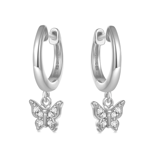 Gnoce Butterfly Drop Hoop Earrings_1