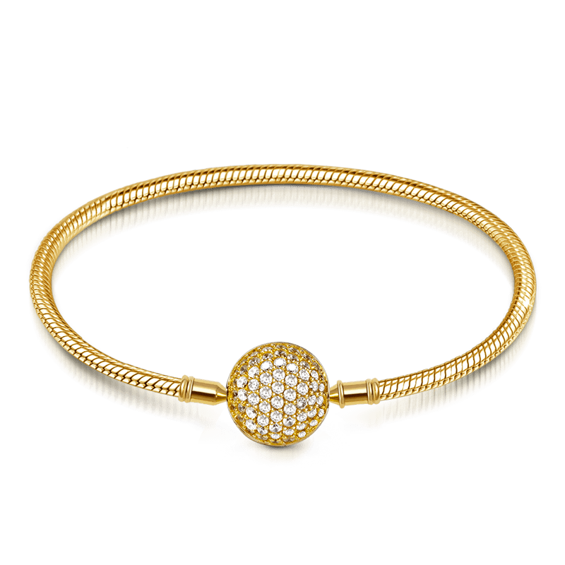 Gnoce Crystal Round Shape Clasp Bracelet 18K Gold Plated_1