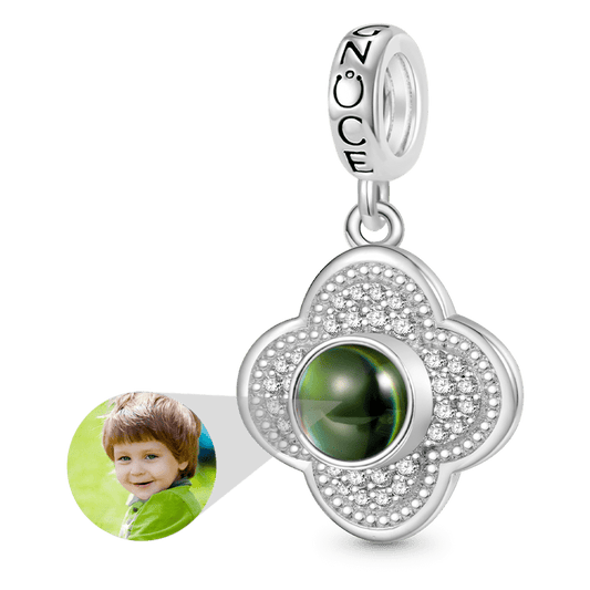 Gnoce Projection Four Leaf Clover Photo Pendant Dangle Charm_1