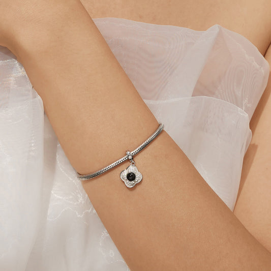 Gnoce Projection Four Leaf Clover Photo Pendant Dangle Charm_5