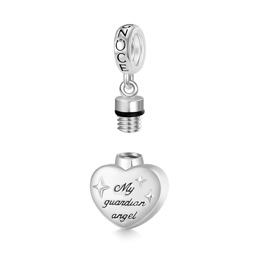Gnoce “My guardian angel” Personalized Photo Heart Memorial Urn Ashes Pendant Dangle Charm_2