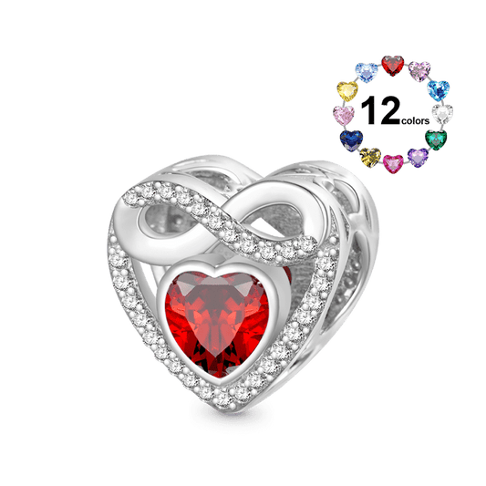 Gnoce Infinite Love Heart Birthstone Charm_1