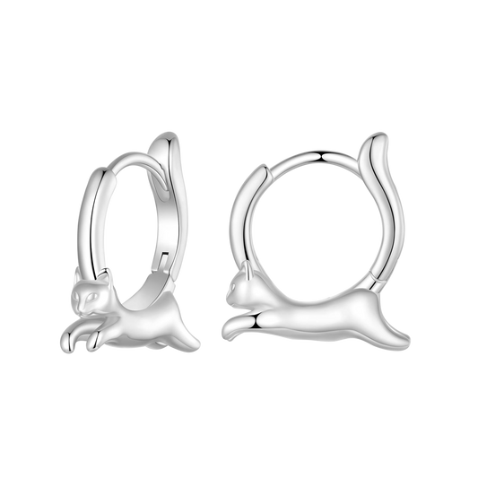 Gnoce Cute Cat Hoop Earrings_1