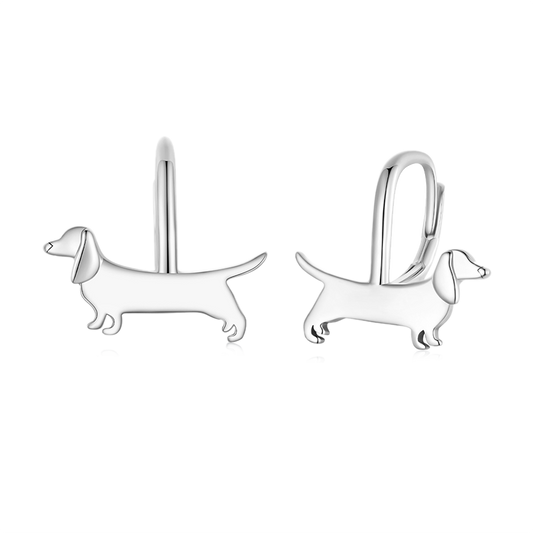 Gnoce Cute Dachshund Dog Hoop Earrings_1