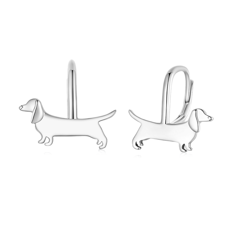 Gnoce Cute Dachshund Dog Hoop Earrings_1