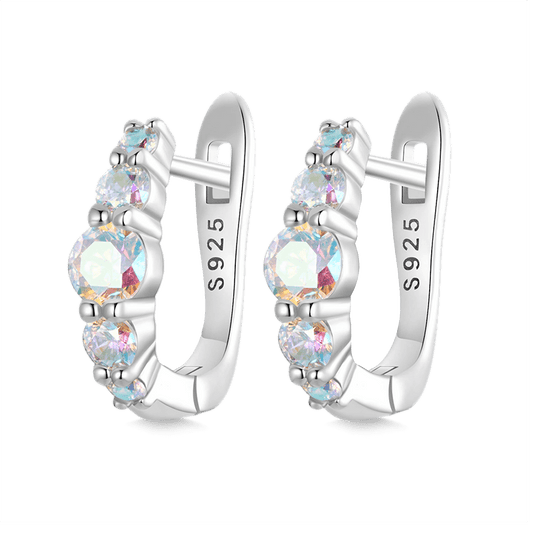 Gnoce Magic Multicolor U-shaped  Hoop Earrings_1