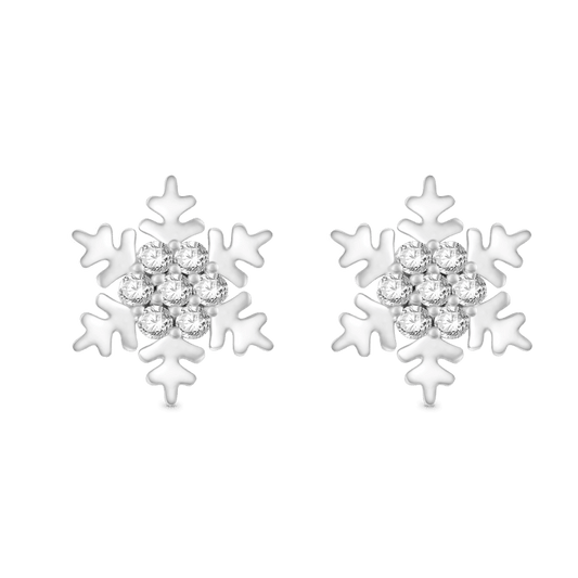 Gnoce Sparkling Snowflake Stud Earrings_1